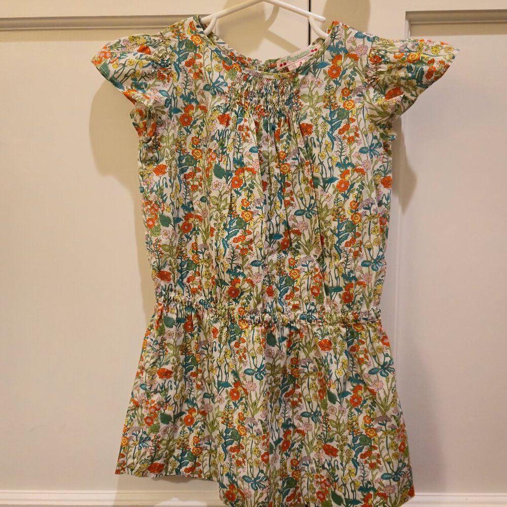 Bonpoint poppy seeds floral soft thin liberty fabric girls Dress